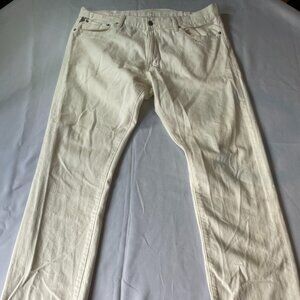Denim & Supply Ralph Lauren Jeans Mens Size 36X32 White Denim Straight Pockets